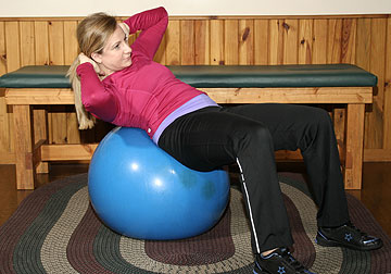 Exercise Ball Oblique Crunches